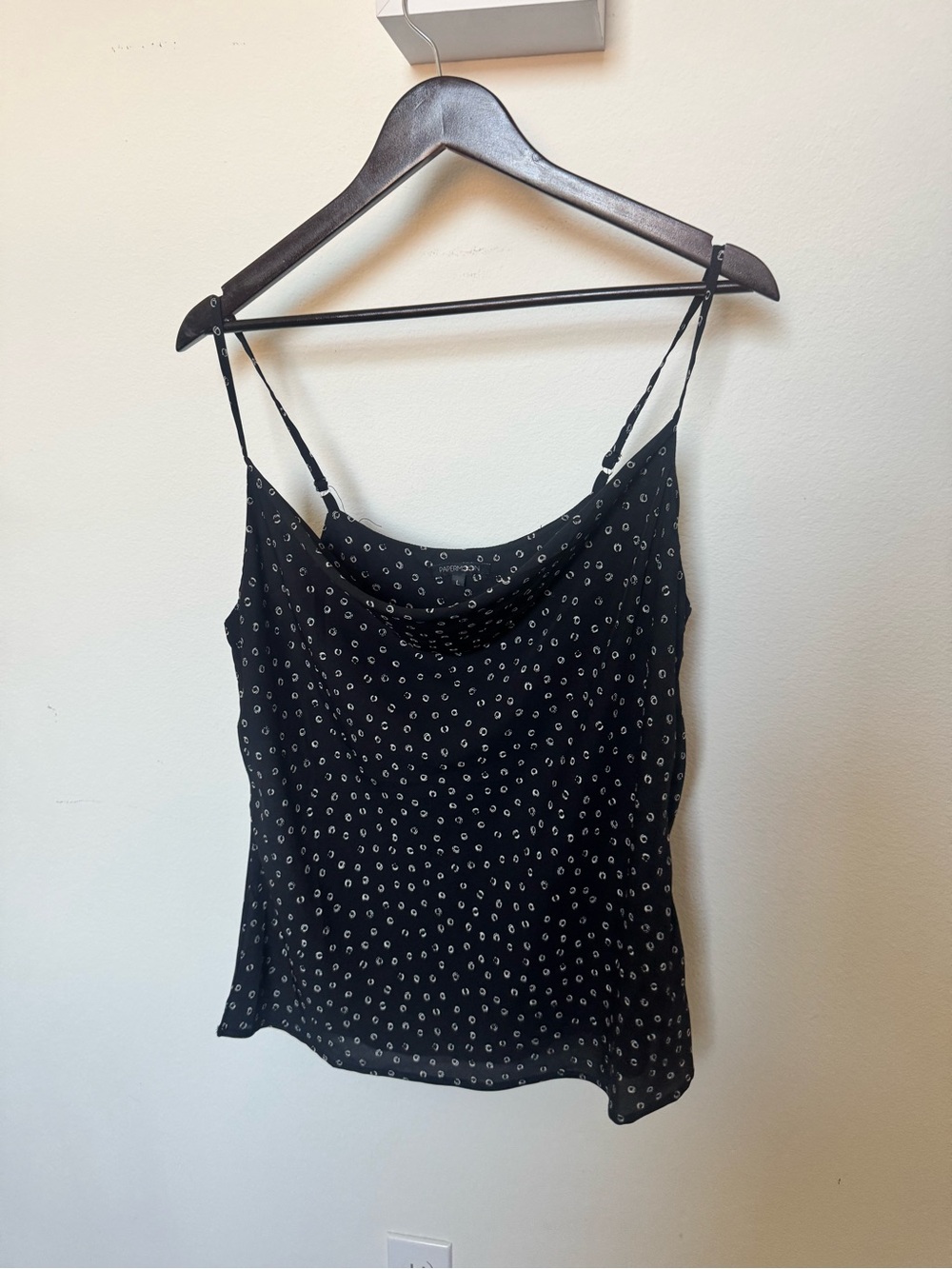 Black Cowl Neck Spaghetti Strap Tank Top